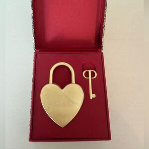 Dior Gold Heart Lock and Key Set